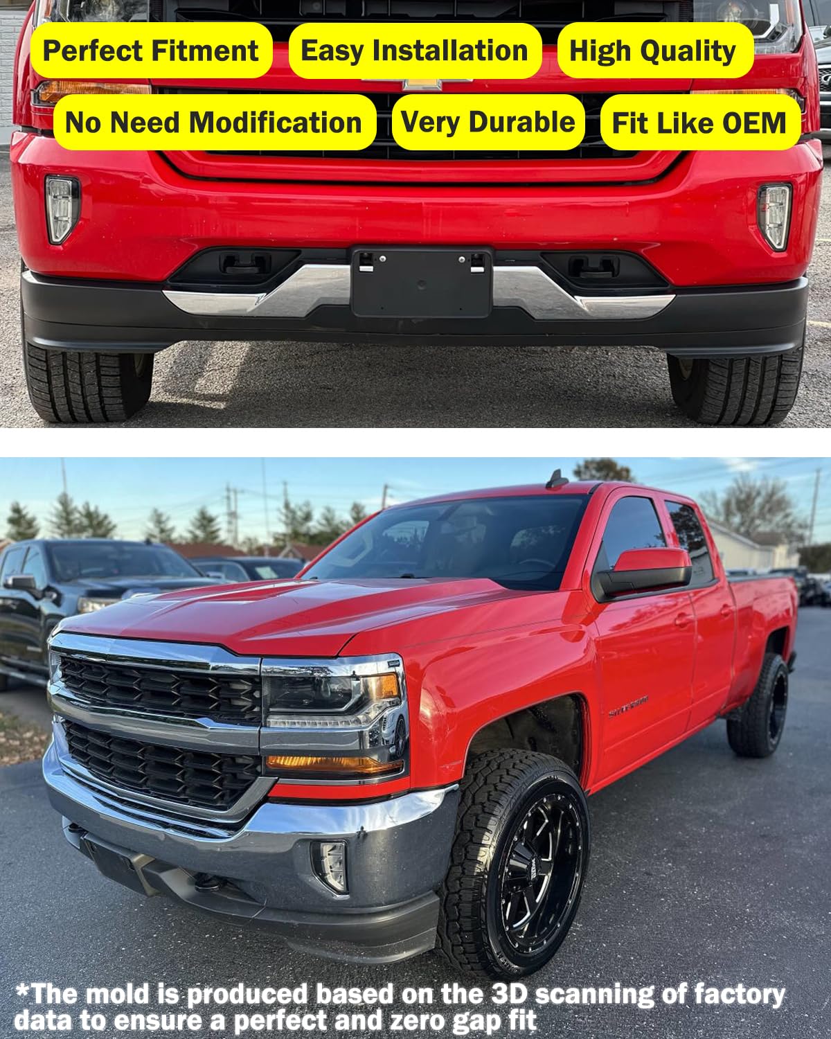 Wocch mounted on Chevy Silverado front bumper demonstrating perfect fit benefit