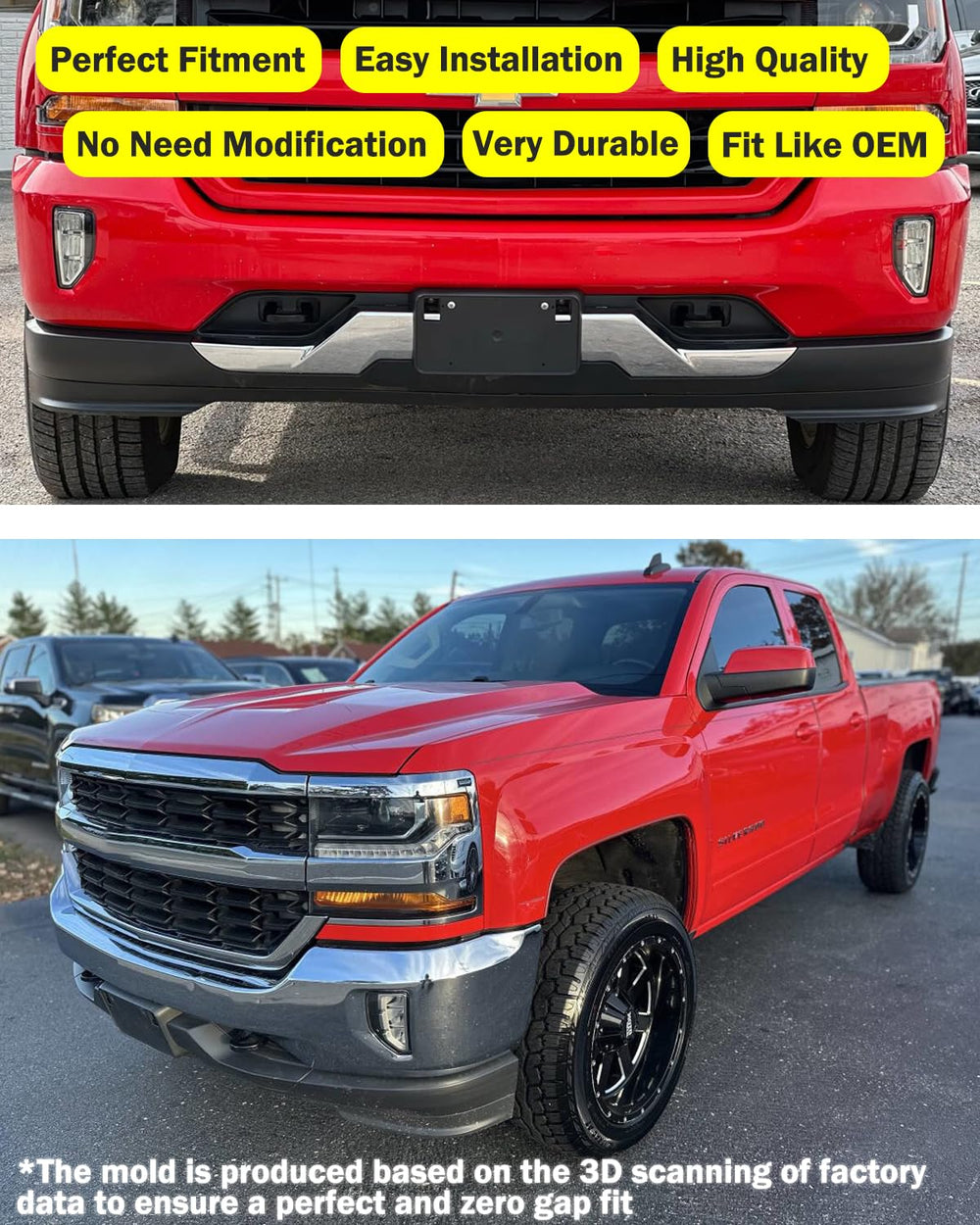 Wocch mounted on Chevy Silverado front bumper demonstrating perfect fit benefit