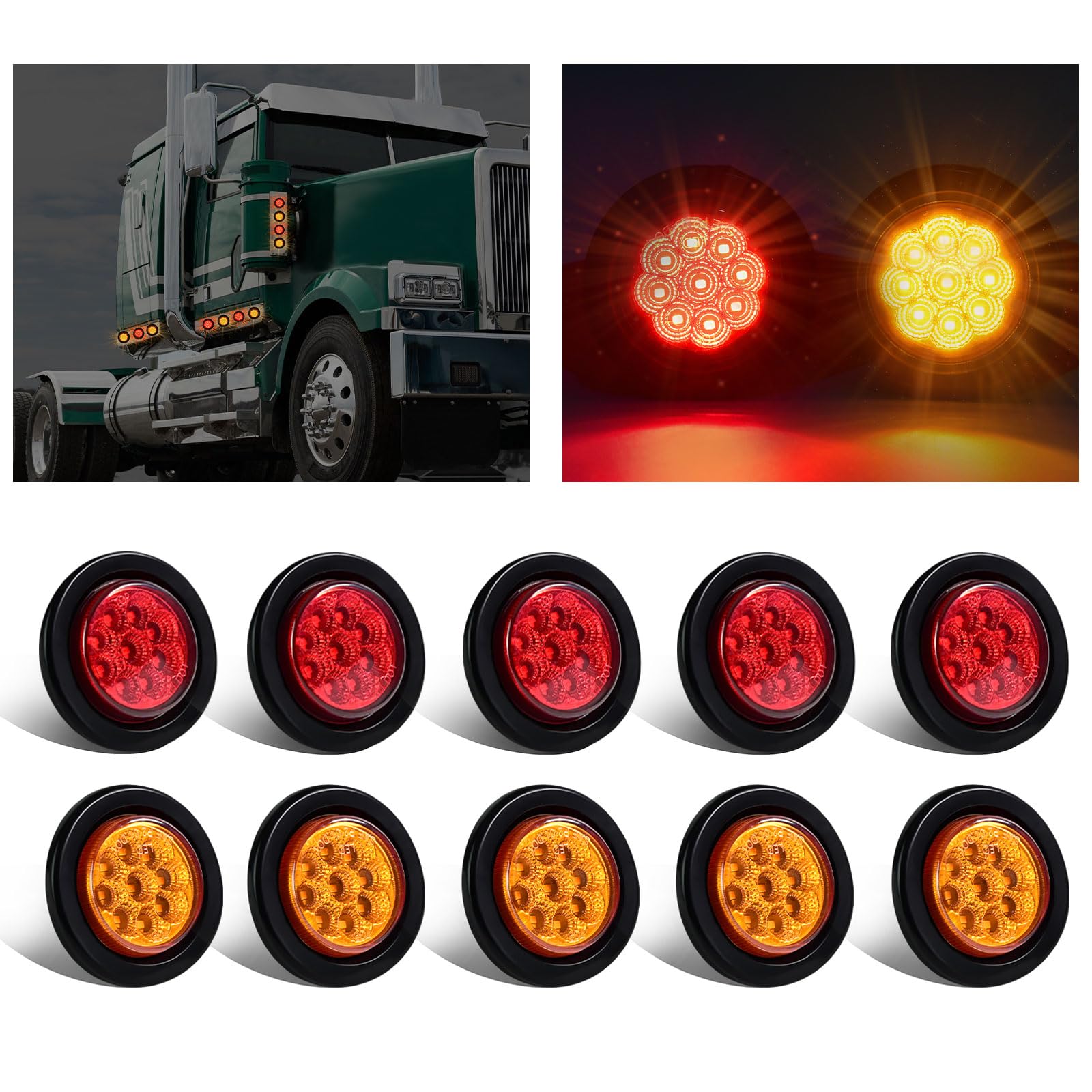 Wodvyss amber and red lights front view showing compact pack and bright benefit