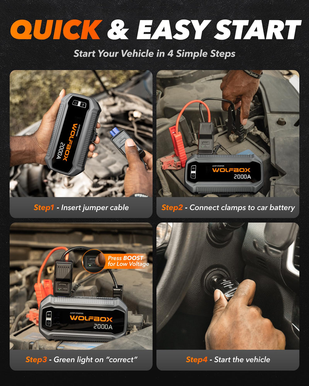 WOLFBOX charging smartphone at campsite for fast device power