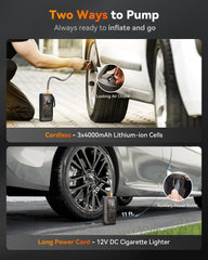 WOLFBOX air hose connection detail illustrating secure seal for faster inflation
