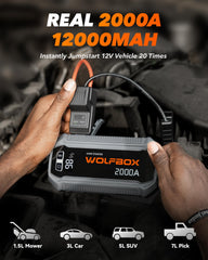 WOLFBOX HD LCD display close-up for clear status visibility