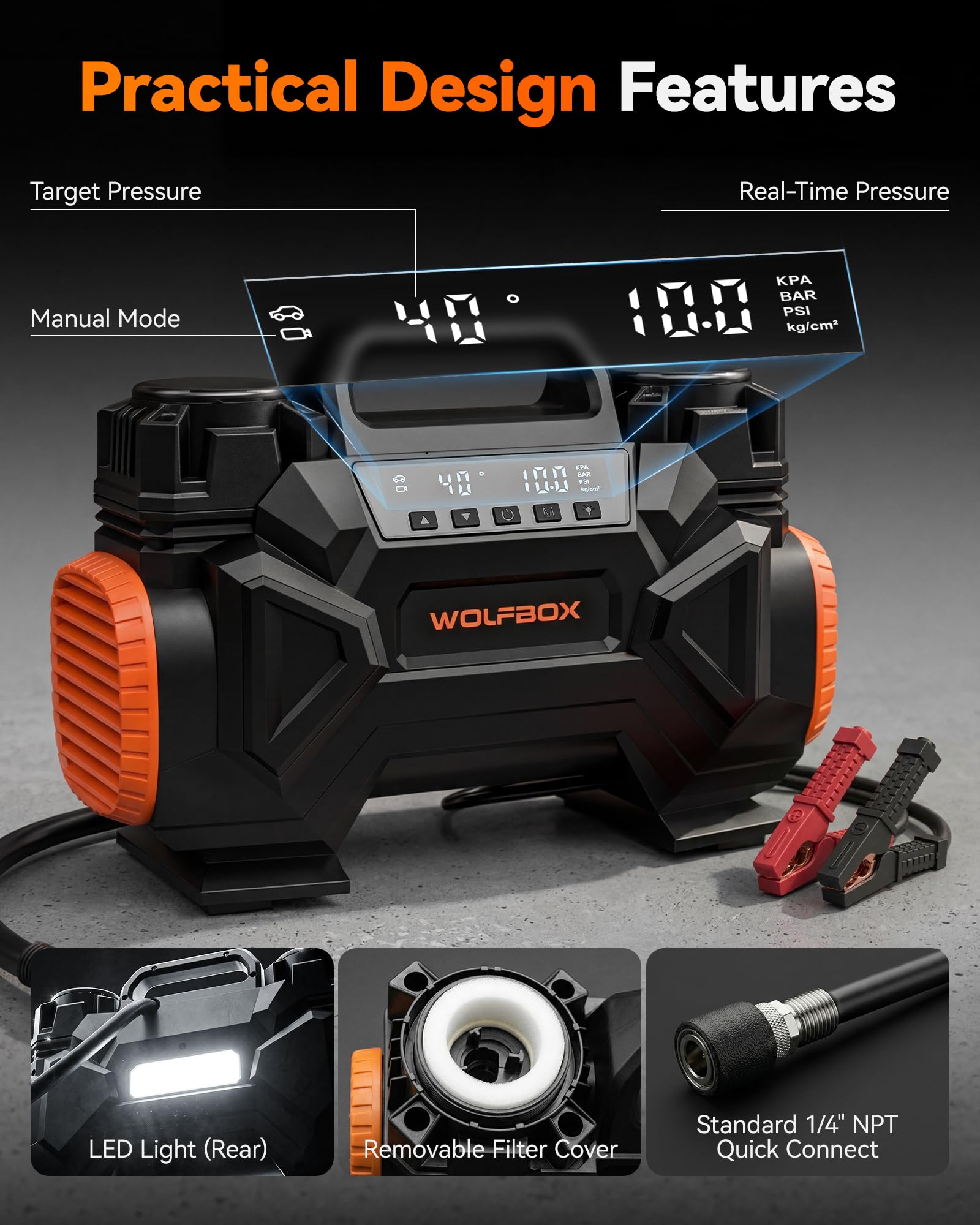 WOLFBOX packaged accessory layout ready for immediate use