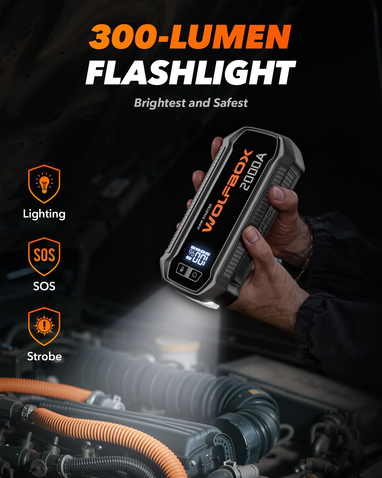 WOLFBOX held in hand to show lightweight 1lb travel convenience
