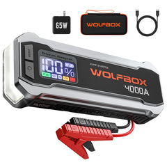 WOLFBOX MV24 front view showing controls and compact design for fast roadside help