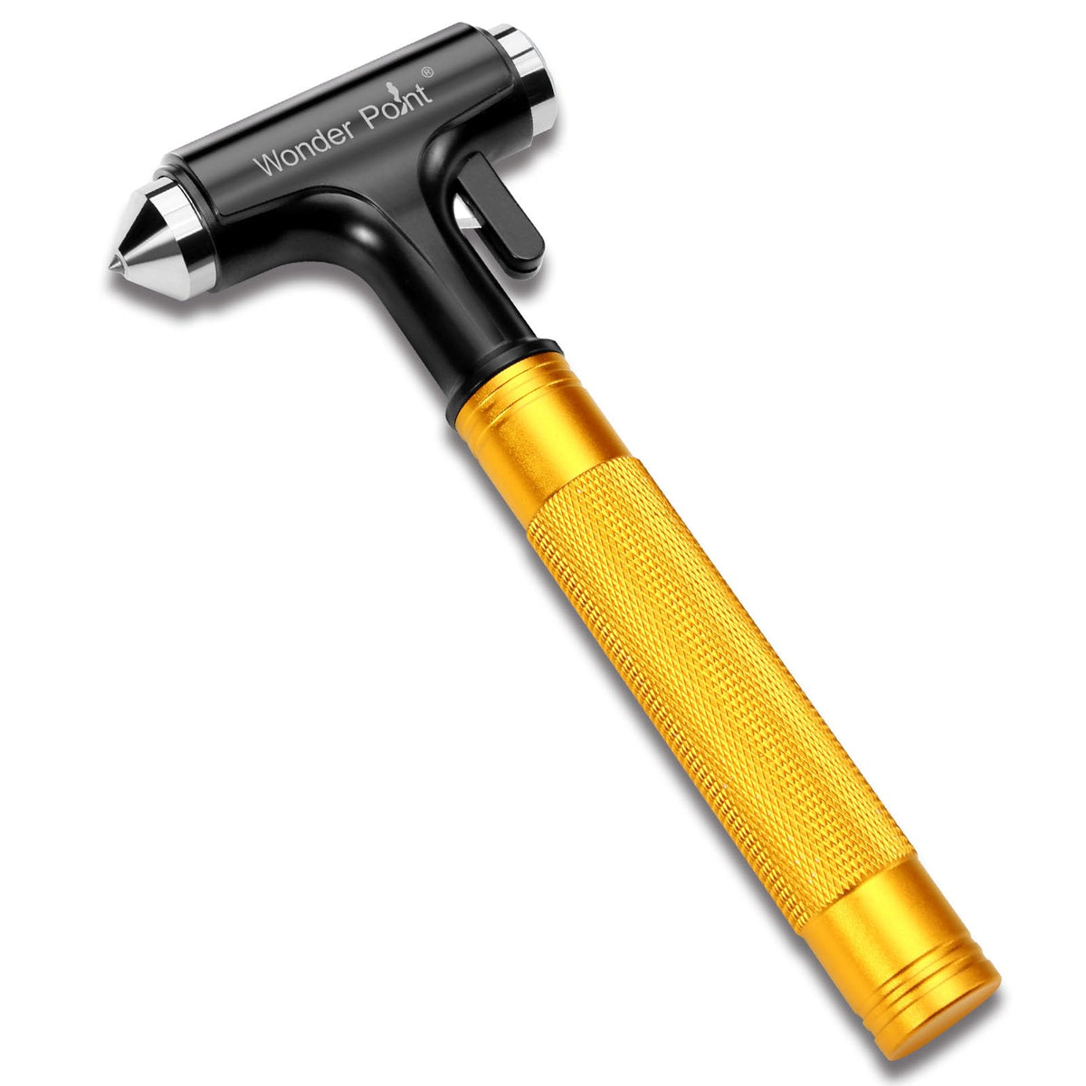 WONDER POINT front view of yellow emergency hammer showing overall design and visibility benefit