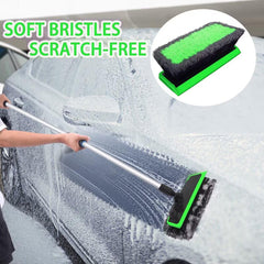 Wontolf long handle attached to soft brush demonstrating extended reach