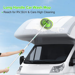 Wontolf long handle fully extended reaching a car roof for safer washing
