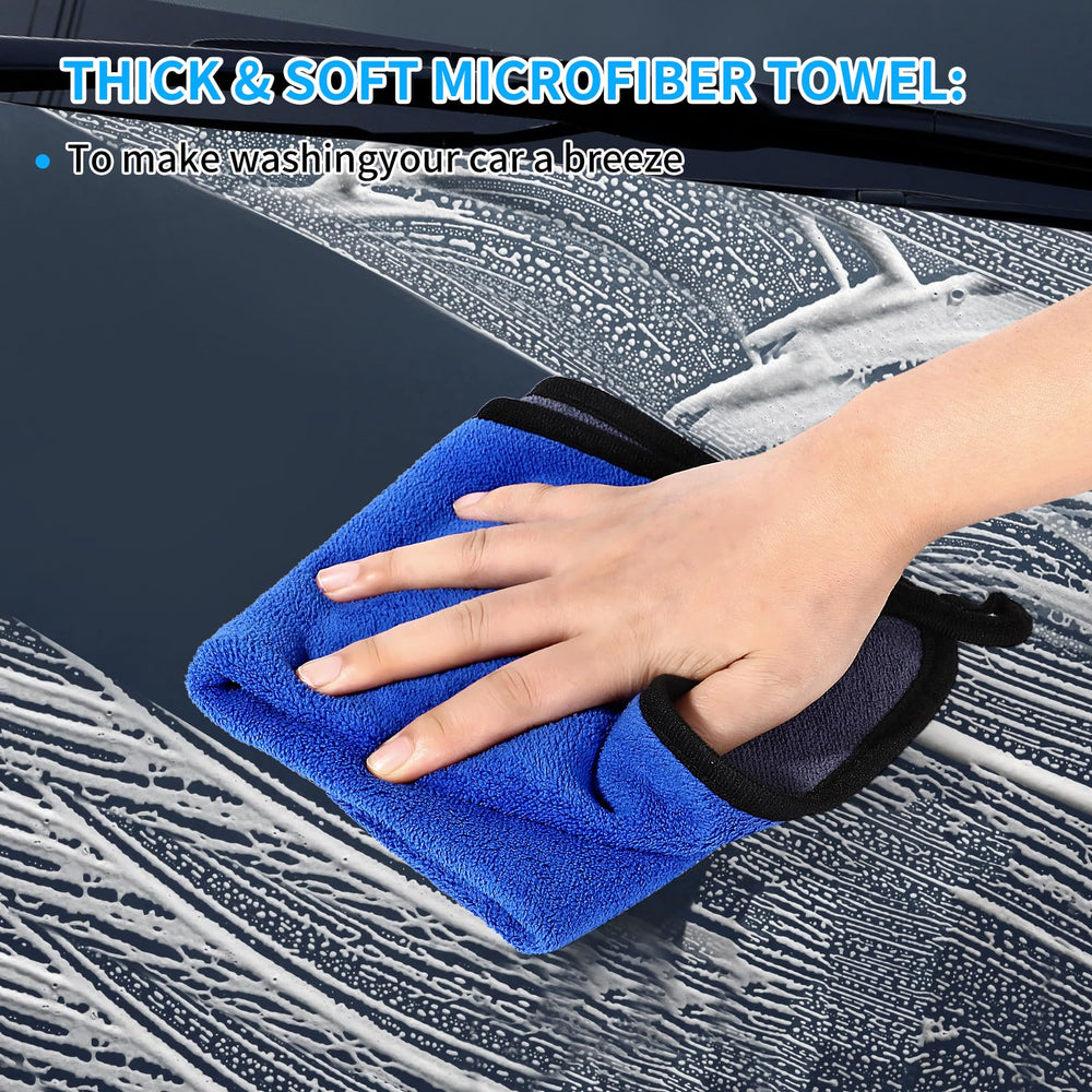 Wontolf microfiber towel and handheld duster detail for lint-free polishing