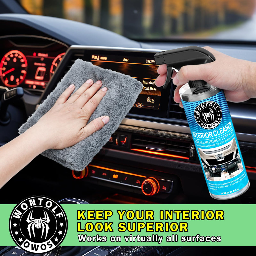 wontolf microfiber wash mitt texture that prevents scratches while washing