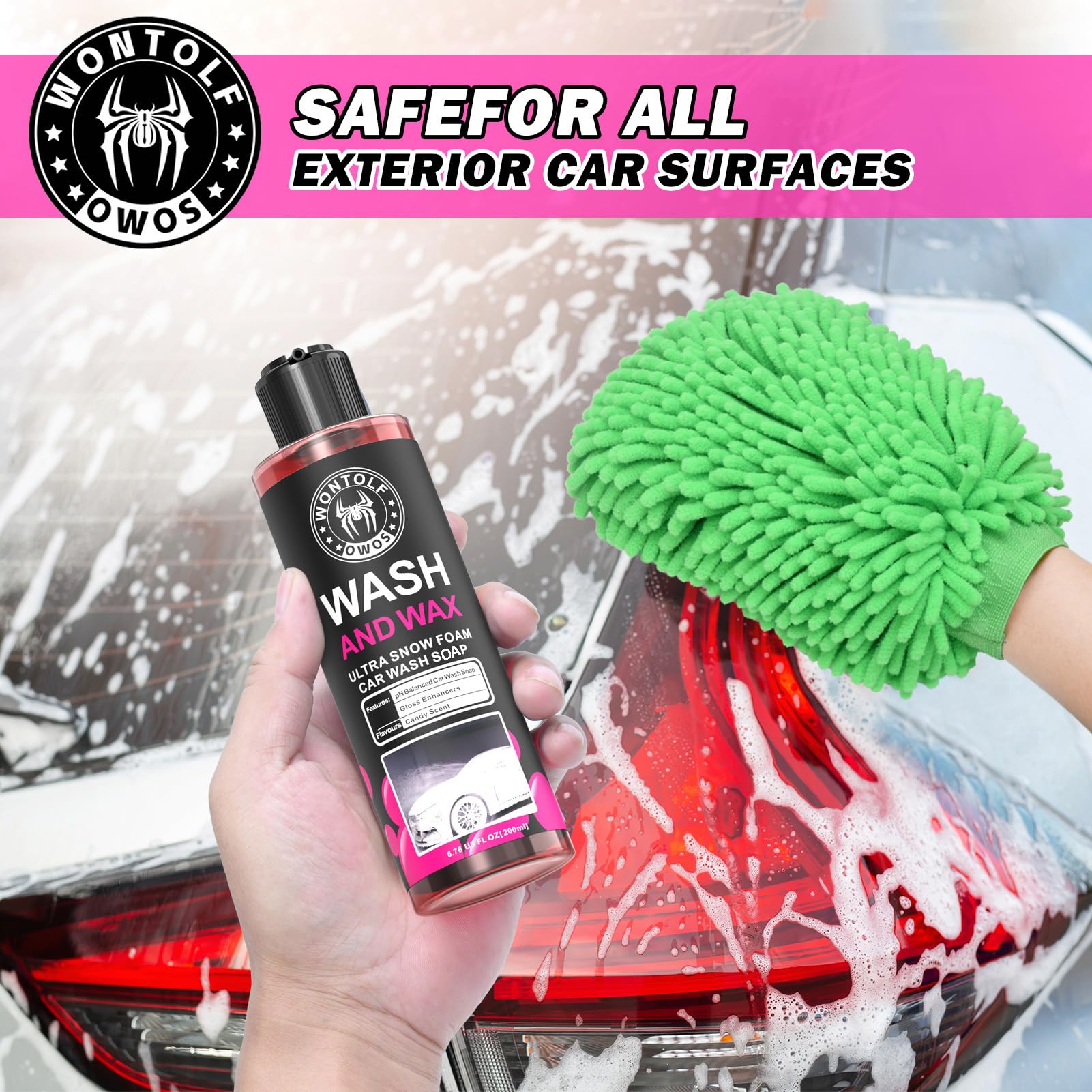 Wontolf foam gun held in hand showing compact size and ergonomic grip