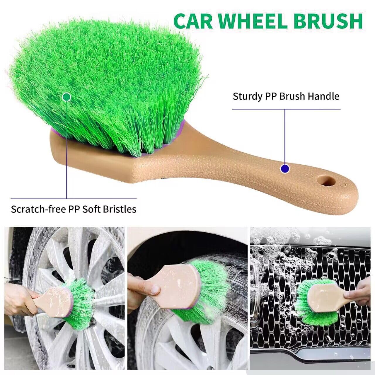Wontolf rubber squeegee clearing windshield for streak-free glass