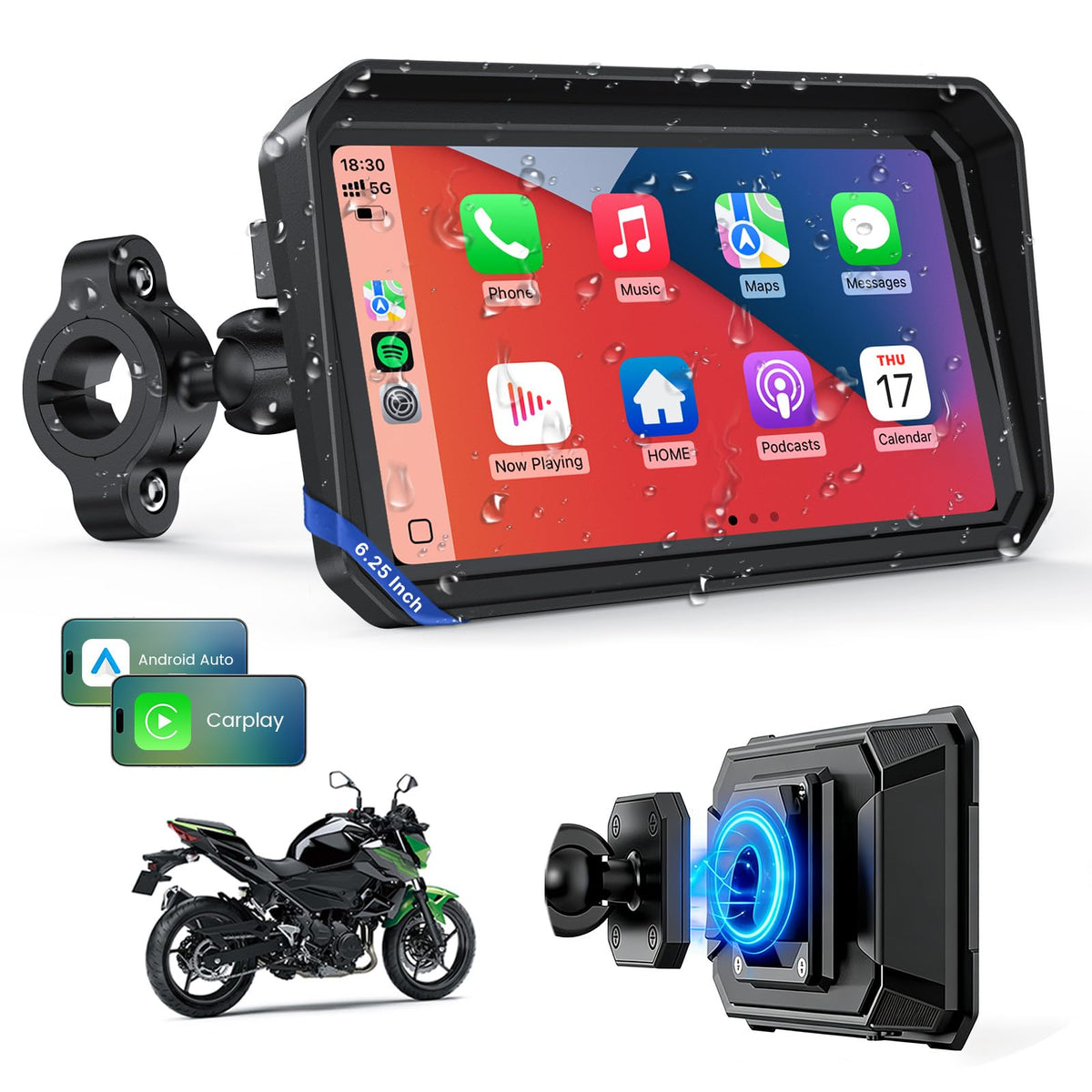 WonVon front display showing maps and clear icons for quick navigation