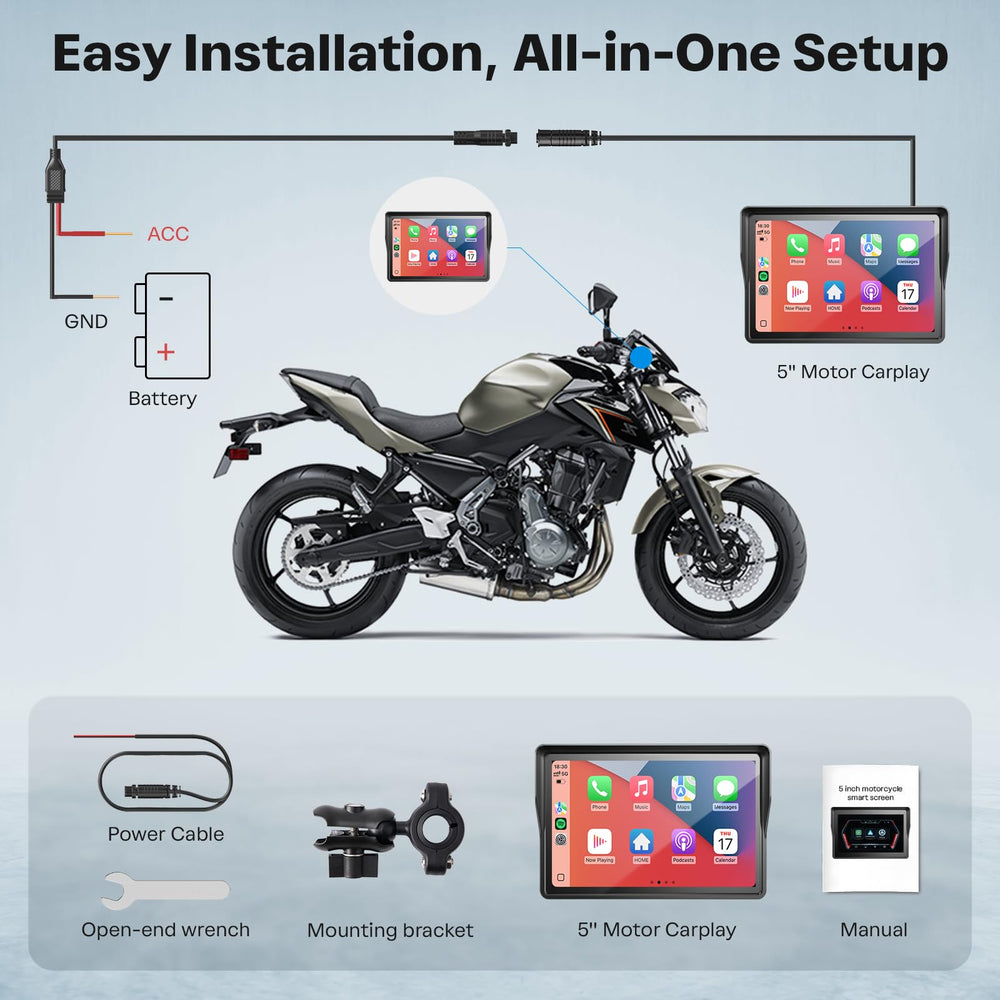 WonVon package contents with DIY install kit for fast on-bike setup