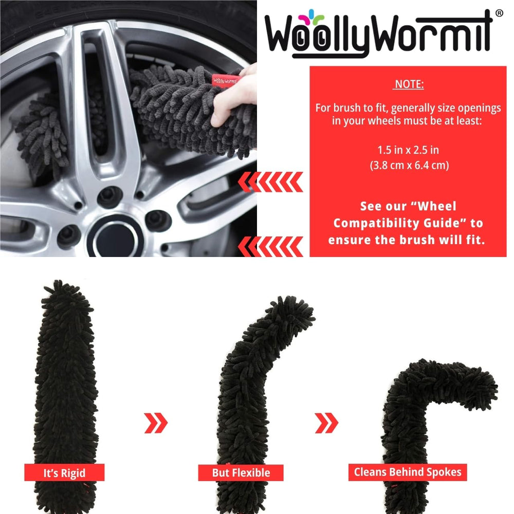 WOOLLYWORMIT lug nut cleaner set with spare sponges for faster pocket cleaning