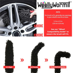 WOOLLYWORMIT lug nut cleaner set with spare sponges for faster pocket cleaning