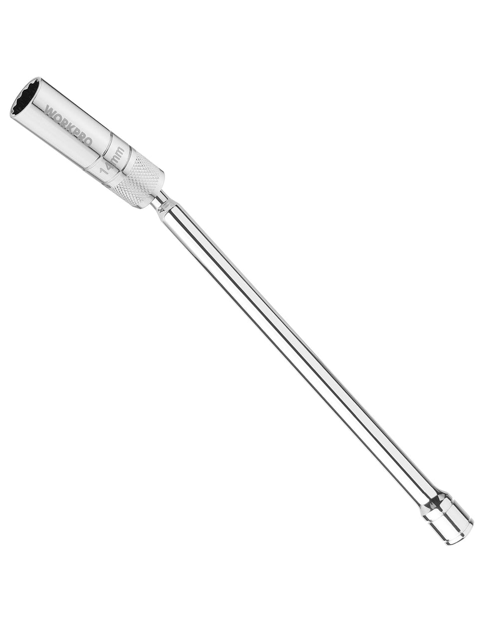 WORKPRO 14mm socket front view showing length and slim profile for tight spaces