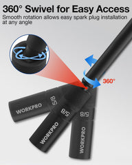 WORKPRO 360° swivel extension in use for easier angled access