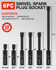 WORKPRO close-up of magnetic core holding a spark plug securely