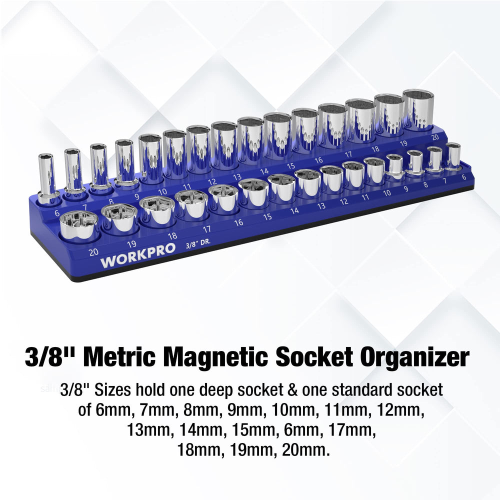 WORKPRO close-up of rubber magnetic surface protecting tools and preventing scratches
