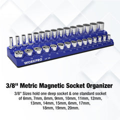 WORKPRO close-up of rubber magnetic surface protecting tools and preventing scratches