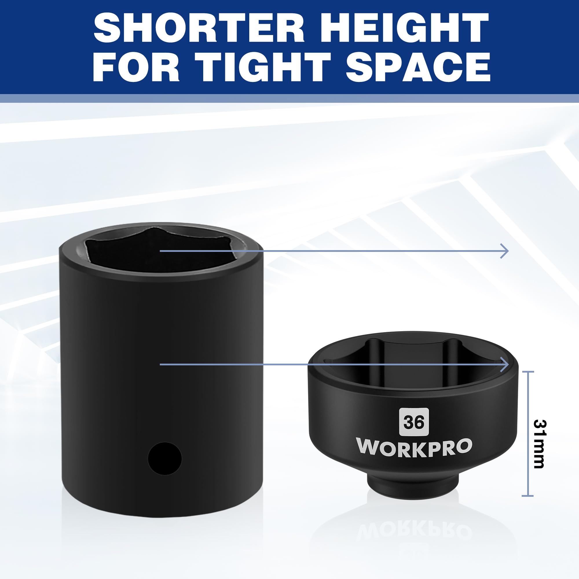 WORKPRO socket engaged on Ford F250 filter housing enabling safe removal