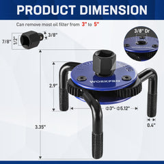 WORKPRO close-up of built-in magnet holding metal, prevents dropped parts benefit