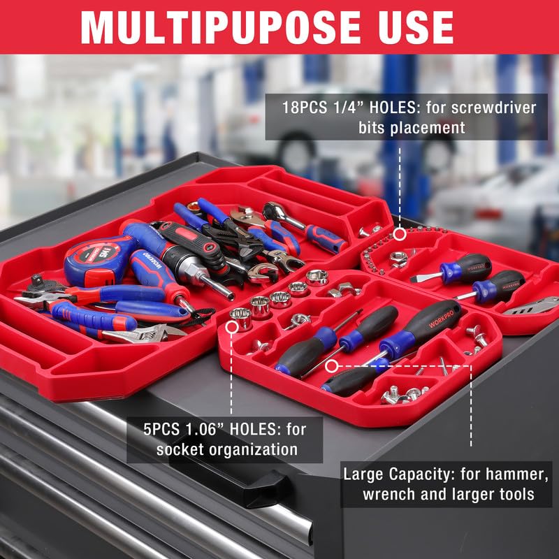 WORKPRO magnetic tray holding screws and bolts to prevent parts loss