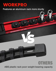 WORKPRO rotated clip displaying laser-etched socket size for improved speed
