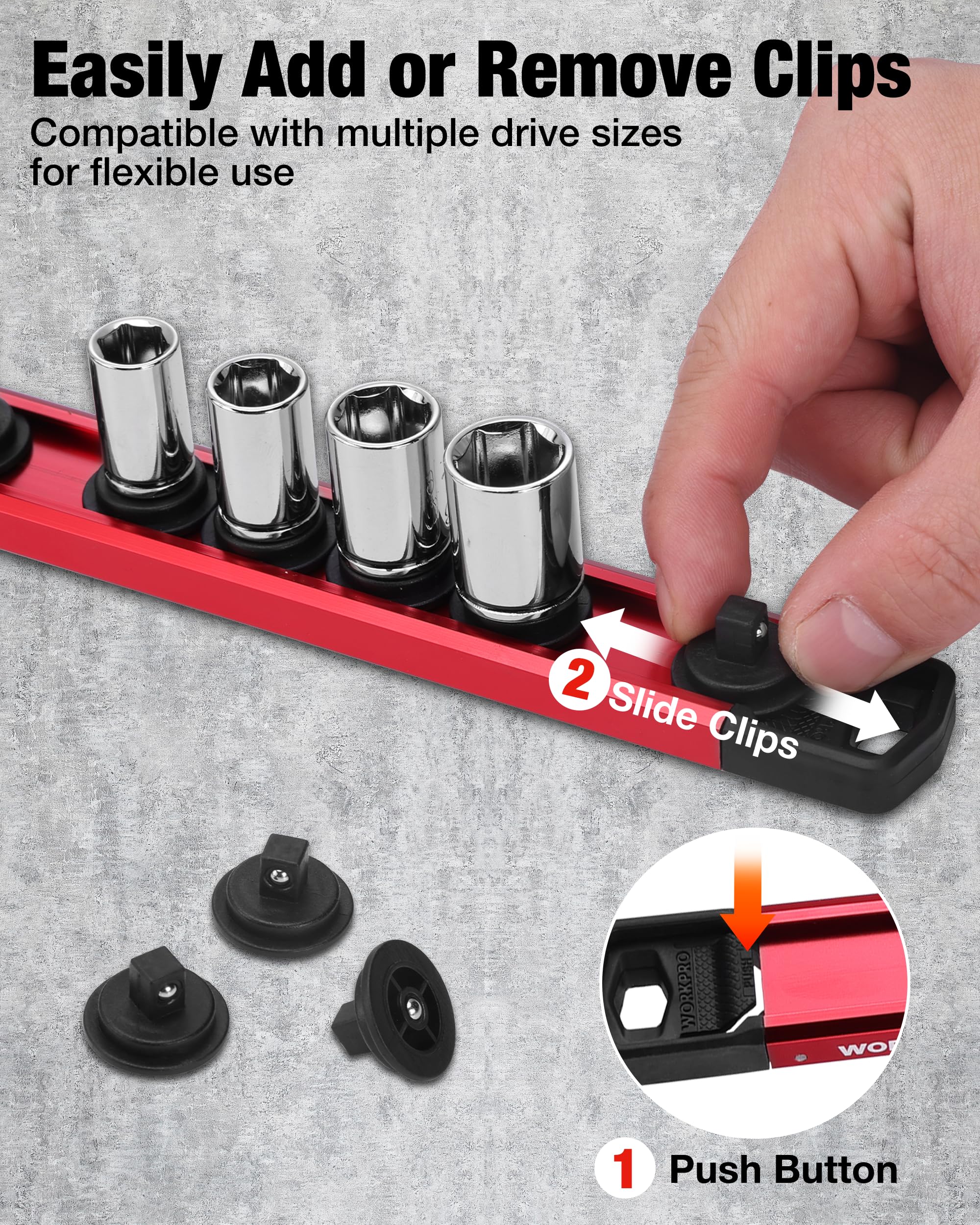 WORKPRO screwdriver rack full view displaying orderly storage and easy retrieval