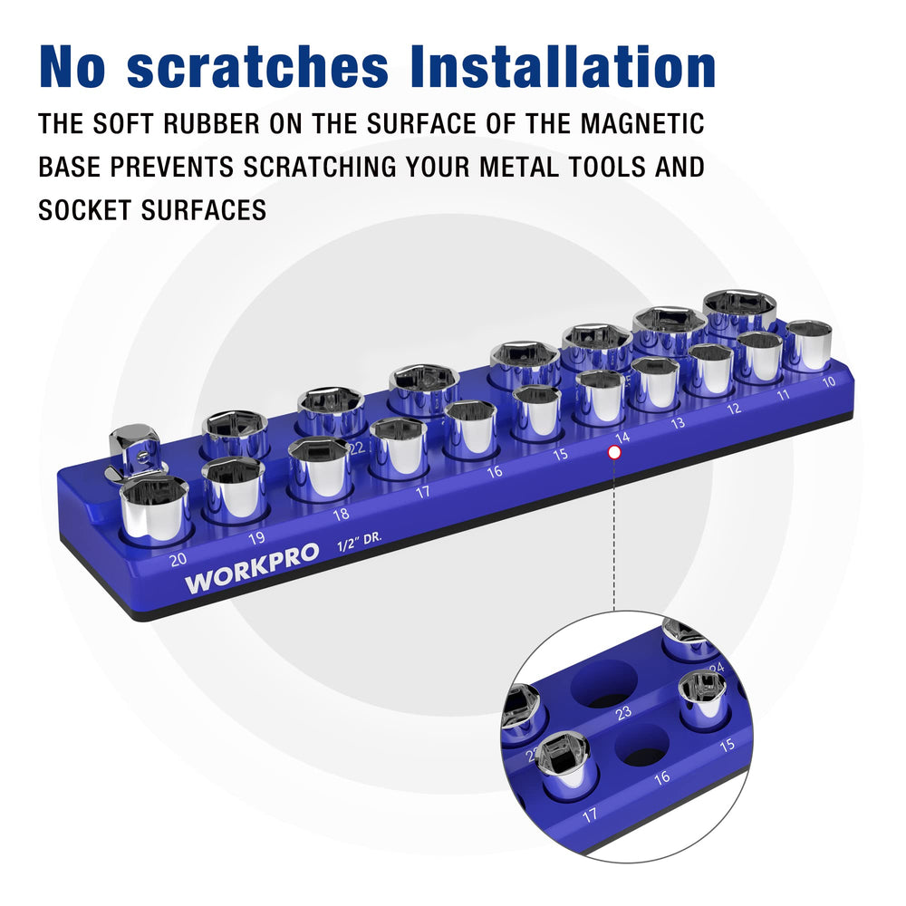 WORKPRO organizer mounted on steel toolbox side for easy access and space saving