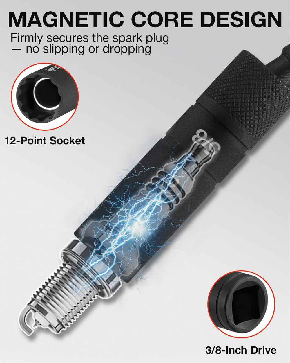 WORKPRO set laid out with long and short sockets for versatile reach