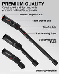 WORKPRO thin-wall 12-point socket detail prevents rounding and fits tight wells