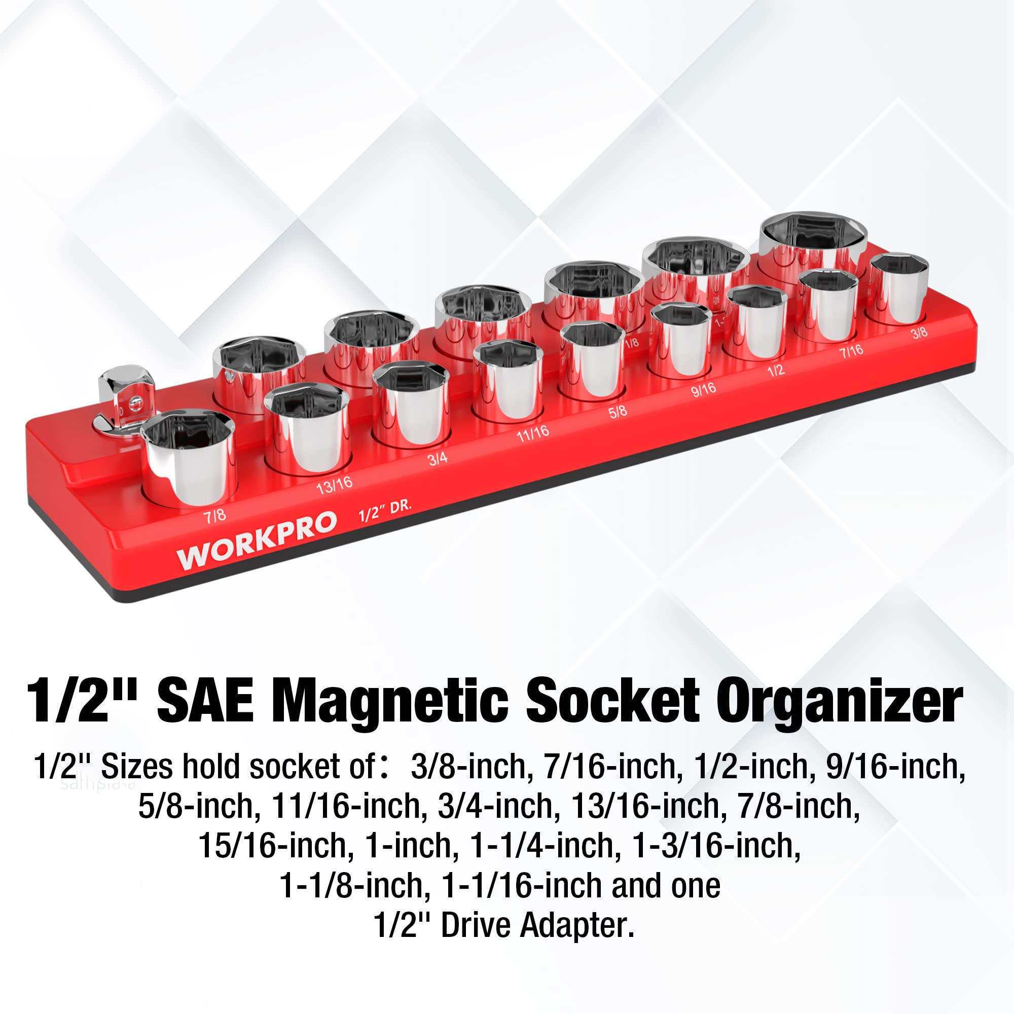 WORKPRO top view displaying clear slot labels and spacing for fast identification