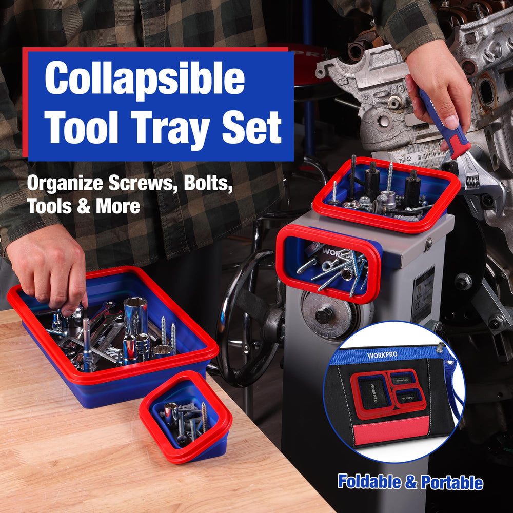 WORKPRO silicone edge detail showing durable, scratch-free construction