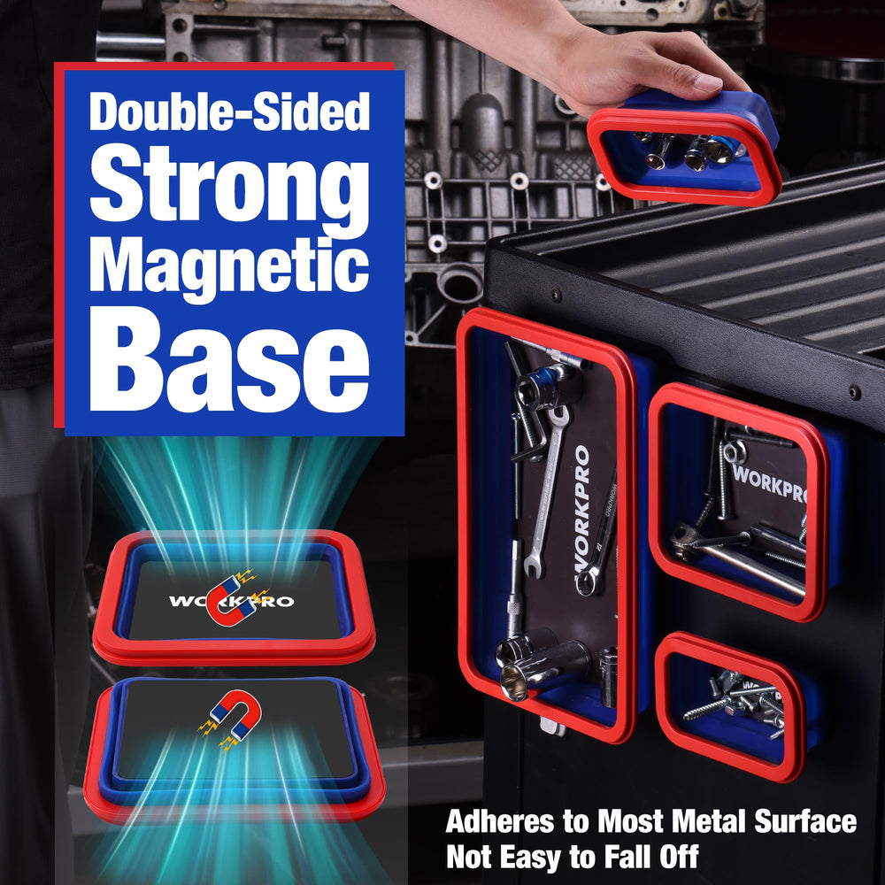 WORKPRO large tray expanded holding mixed bolts for organized workspace