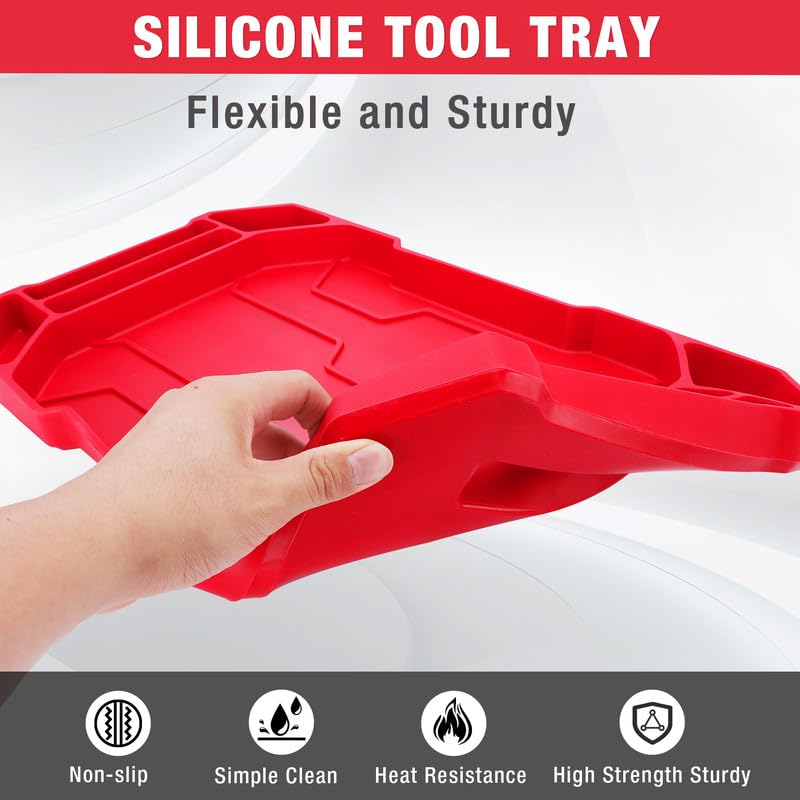 WORKPRO tray bent around a curved panel demonstrating flexible fit