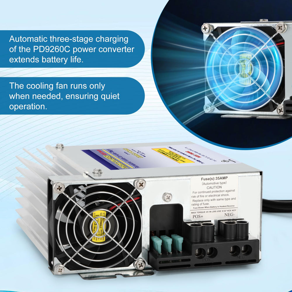 WOUDY PD9260C cooling fan running quietly to reduce noise and extend component life