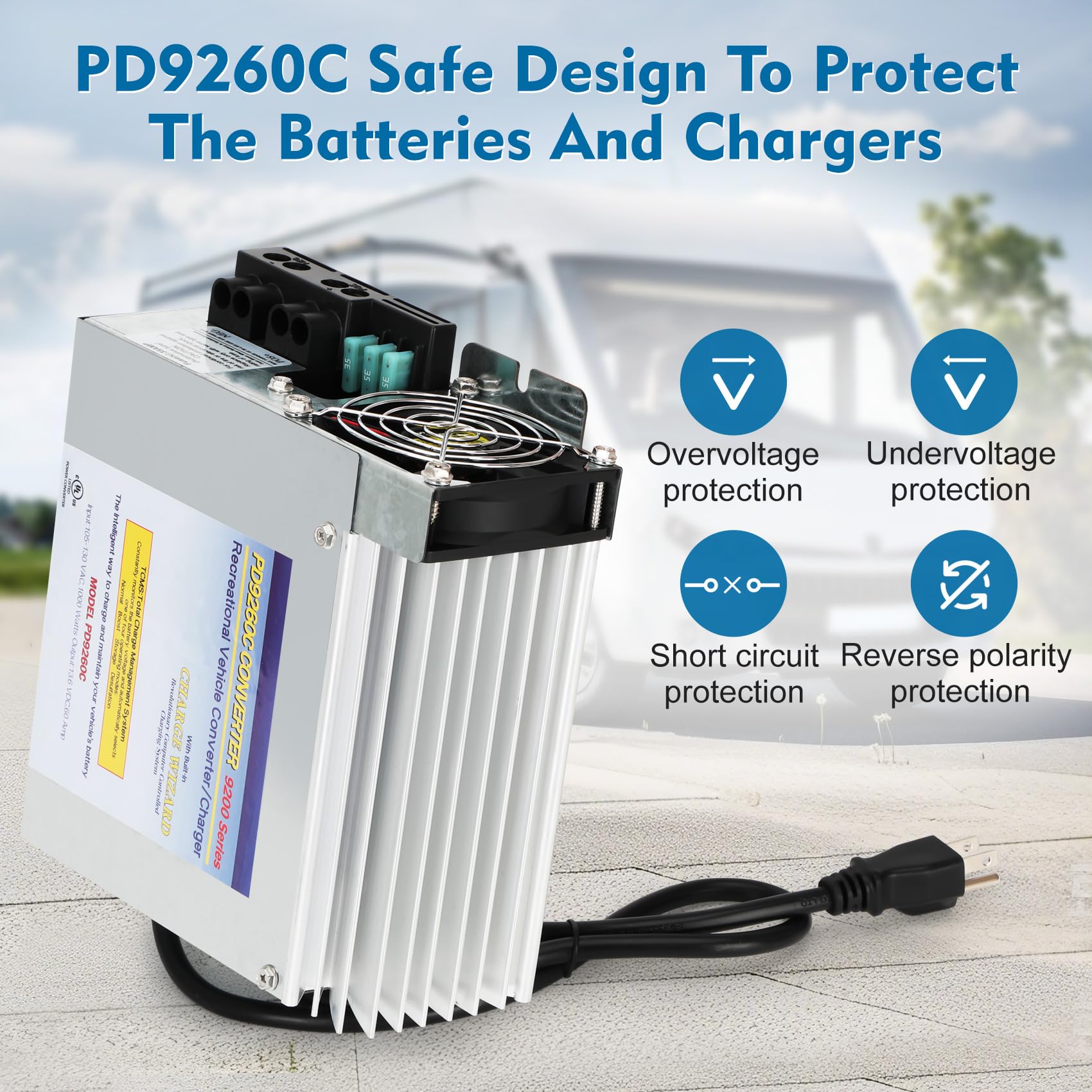 WOUDY PD9260C mounted beside a toolkit showing size and fit for RV installation