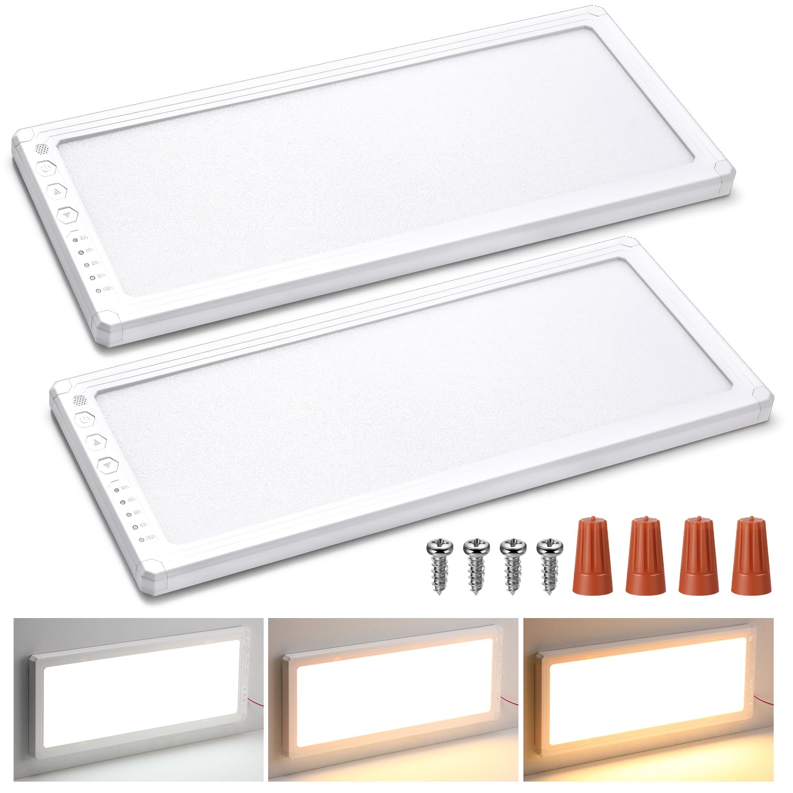 Wovnet front view of ceiling light showing slim design and bright output benefit