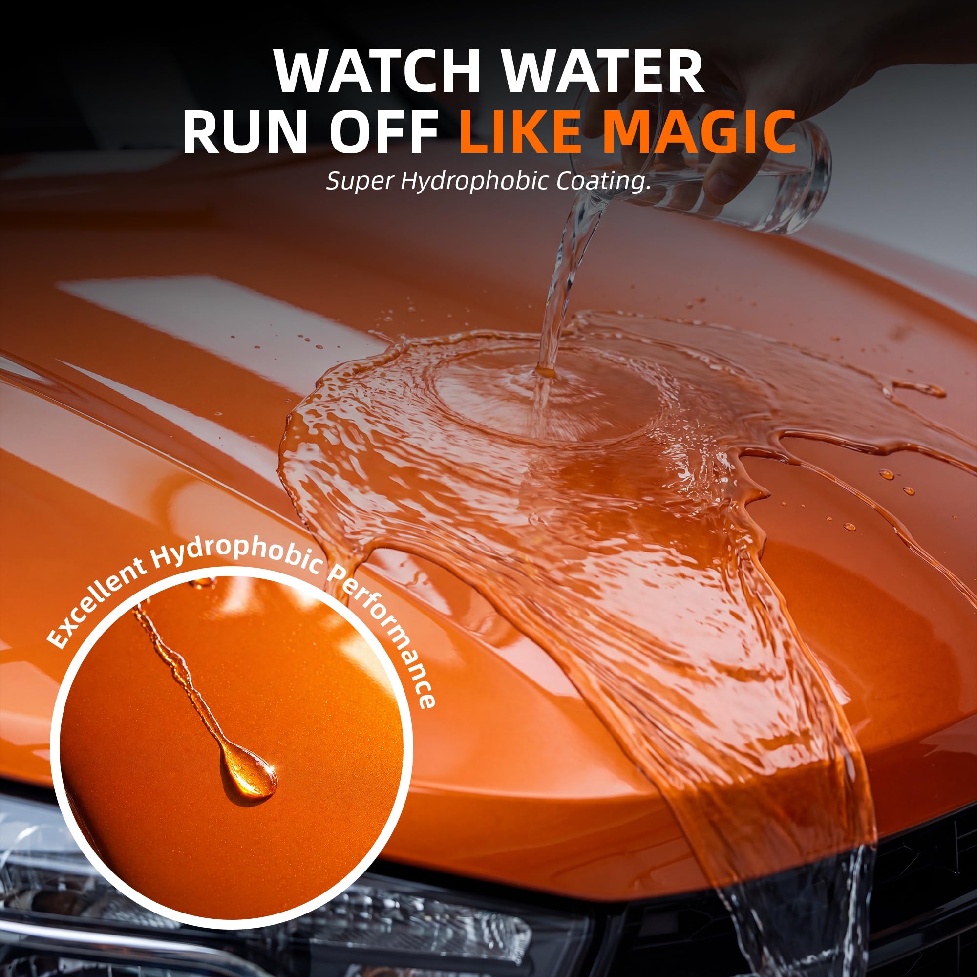 WOWIPER hydrophobic water beading on panel preventing water spots
