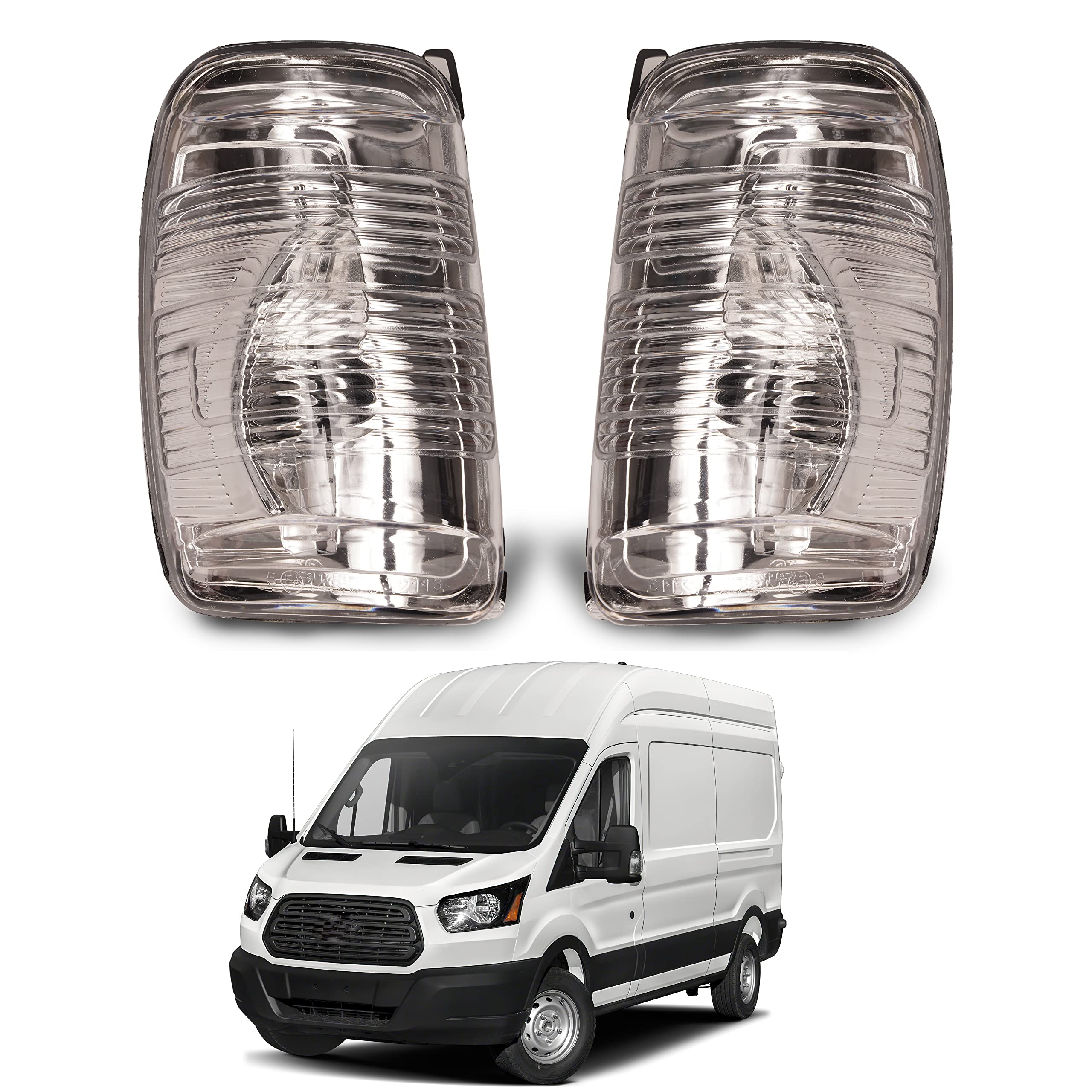 WOZUA front view of clear mirror indicator lens showing exact fit benefit