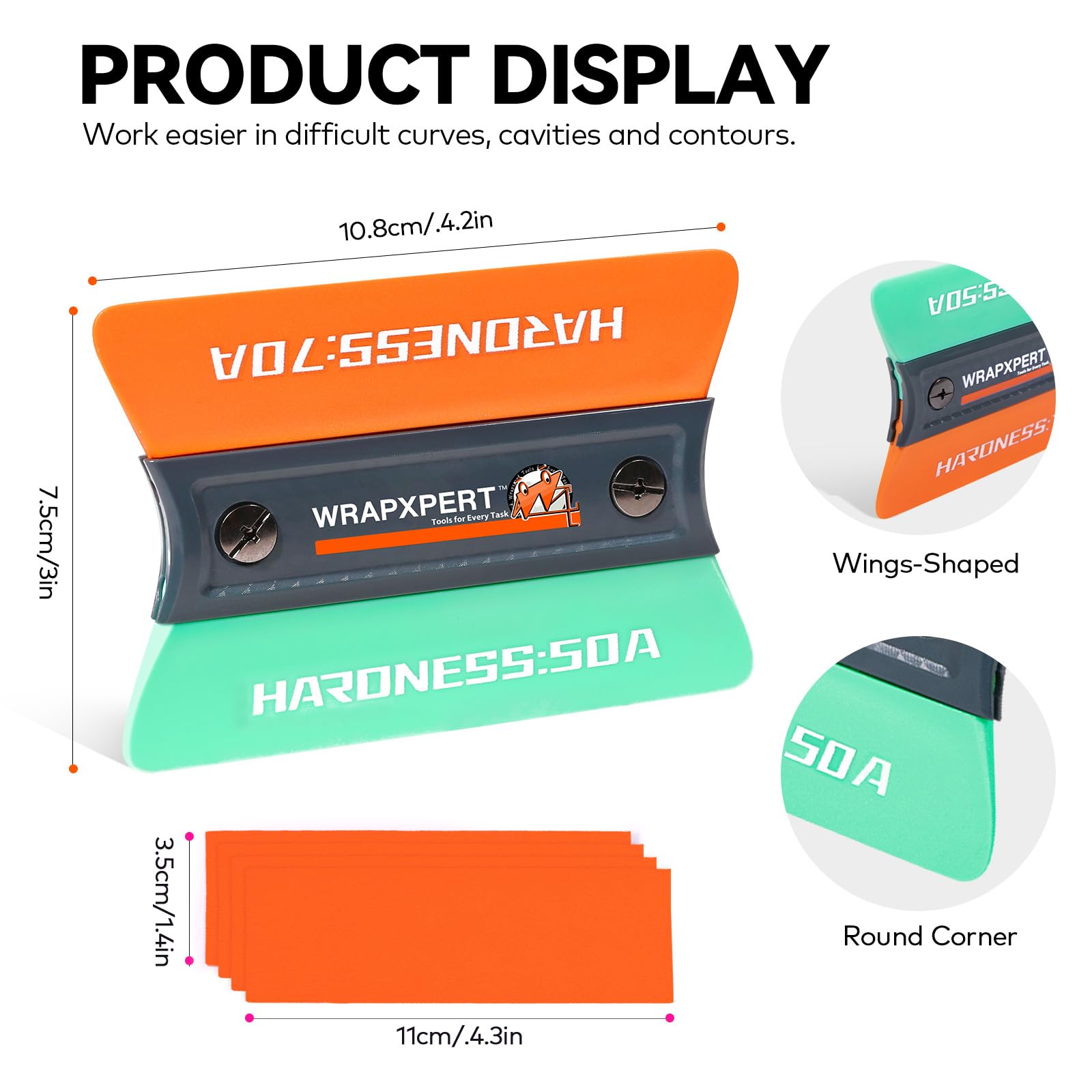 WRAPXPERT close-up felt edge protecting film and reducing scratches during smoothing