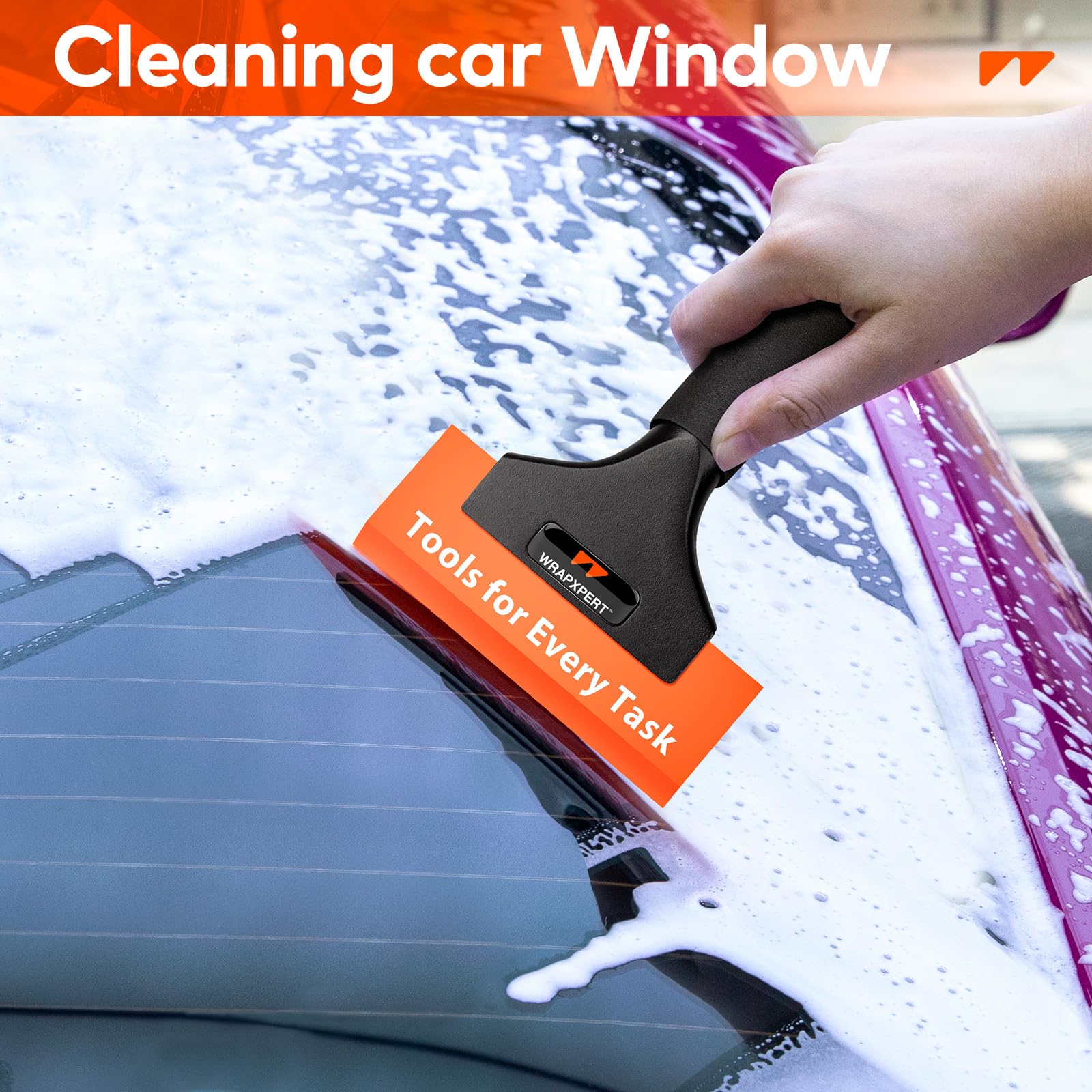 WRAPXPERT close-up of rubber blade texture protecting film and preventing scratches