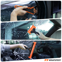 WRAPXPERT soft PU blade closeup showing smooth edge for scratch-free water spread