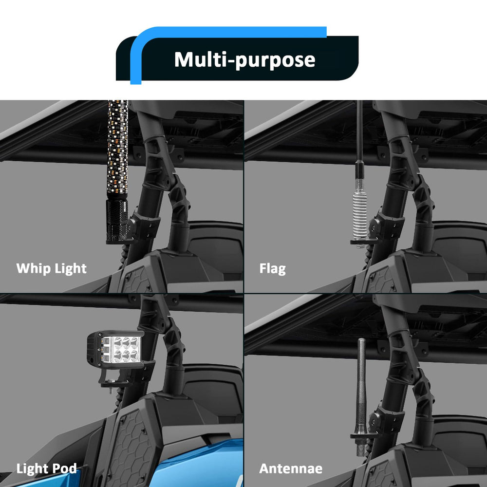 Wsays mounted with antenna and whip light demonstrating enhanced trail visibility