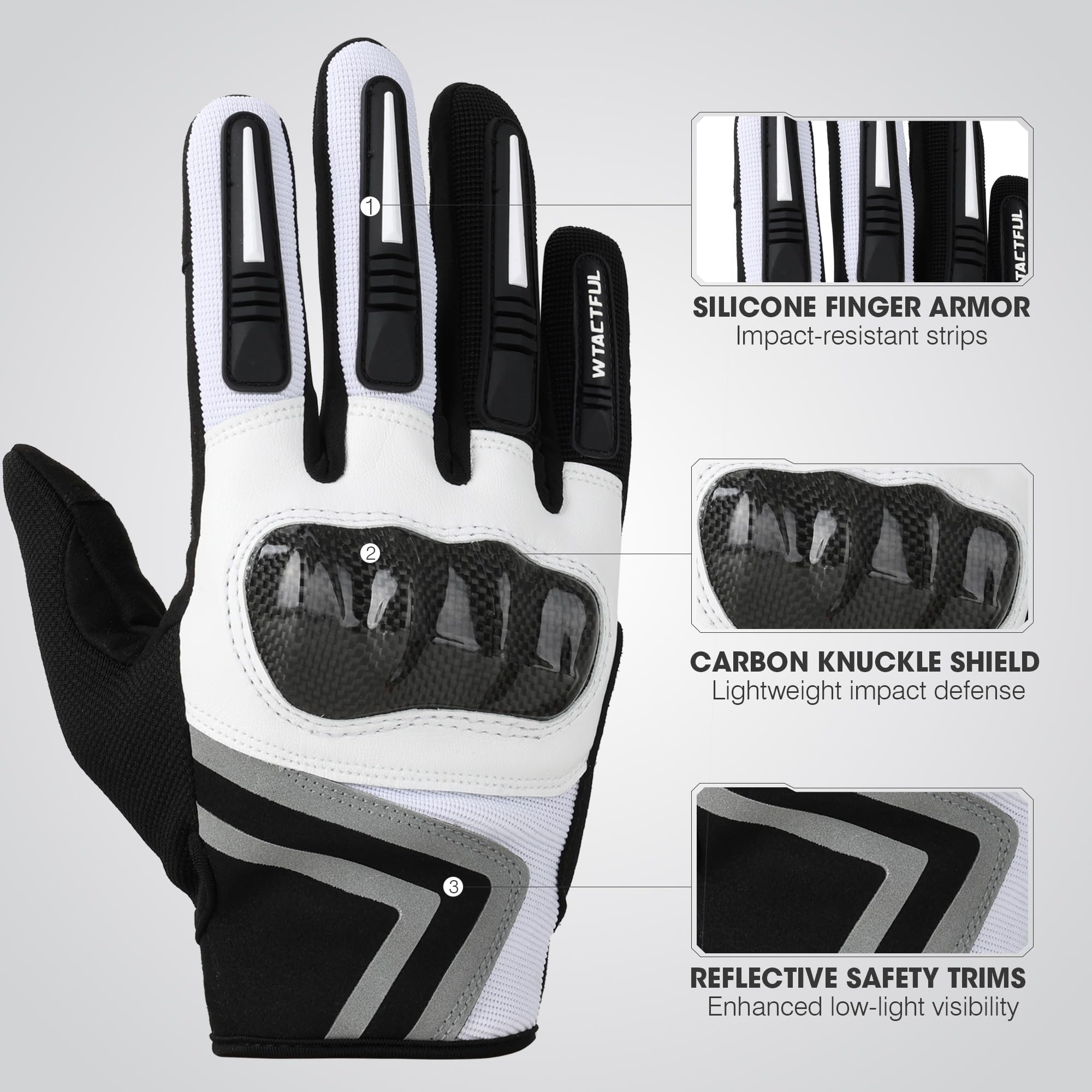 WTACTFUL close-up of carbon fiber knuckle shell for impact protection