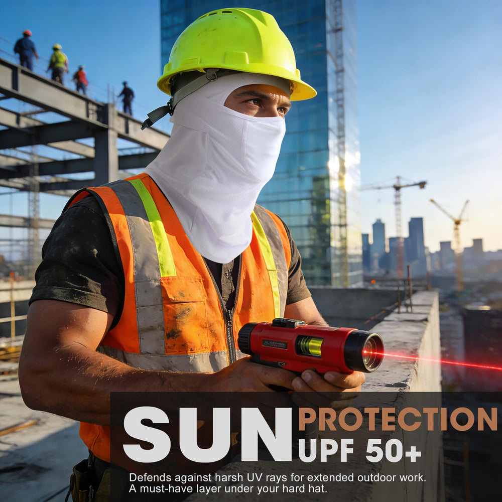 WTACTFUL full face mode on model outdoors providing UPF sun protection