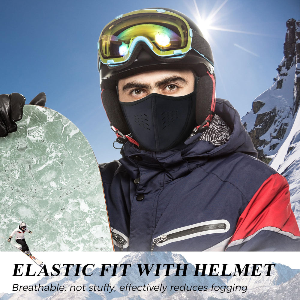 WTACTFUL mask worn with ski helmet for layered cold-weather use