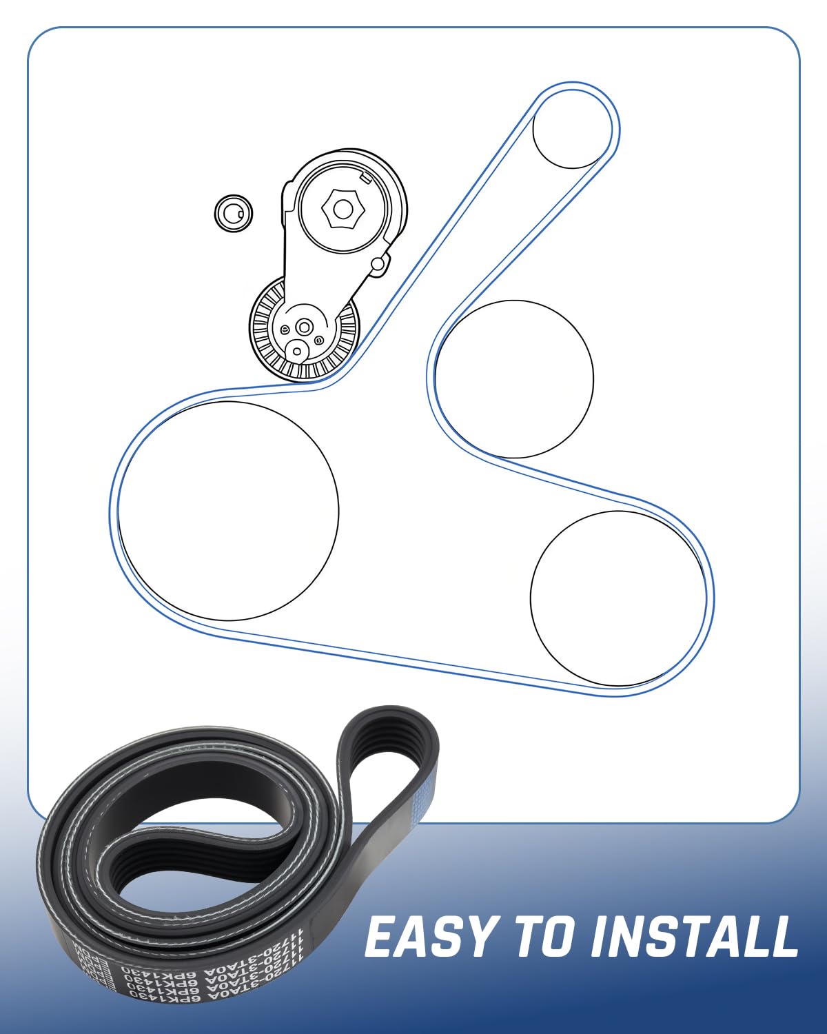 Wujexuhe mechanic replacing belt in garage showing easy-install benefit